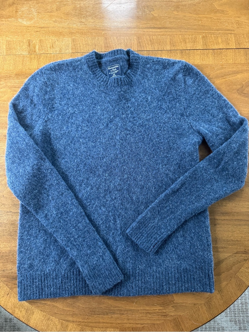 Abercrombie & Fitch Men’s Heathered Blue Crewneck Sweater